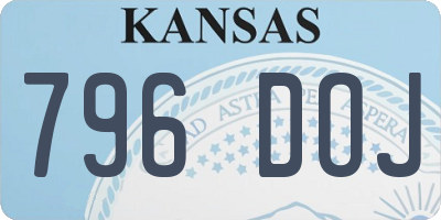 KS license plate 796DOJ