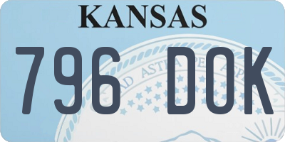 KS license plate 796DOK