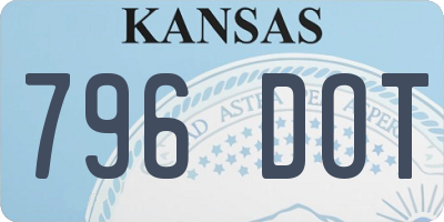 KS license plate 796DOT