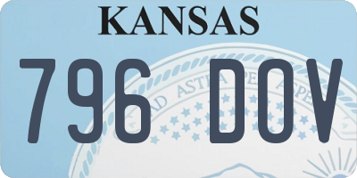 KS license plate 796DOV