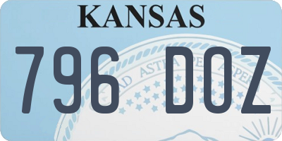KS license plate 796DOZ