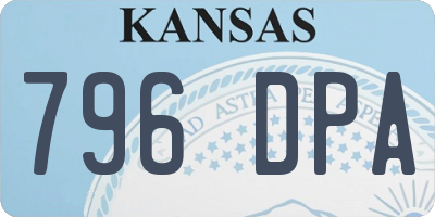 KS license plate 796DPA