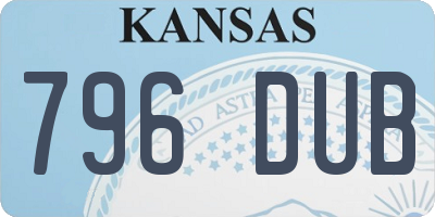 KS license plate 796DUB