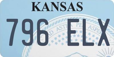 KS license plate 796ELX