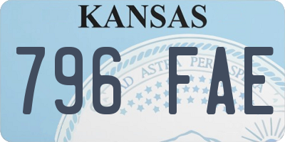 KS license plate 796FAE