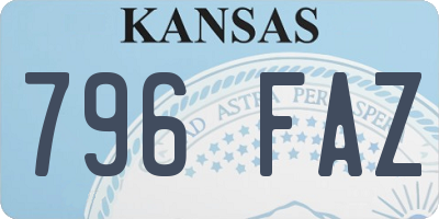 KS license plate 796FAZ