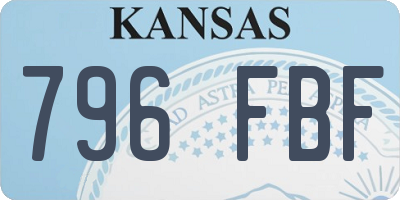 KS license plate 796FBF