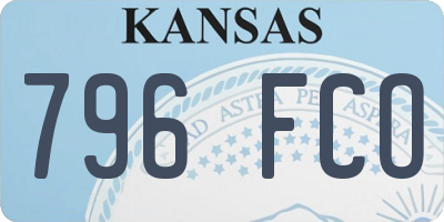 KS license plate 796FCO