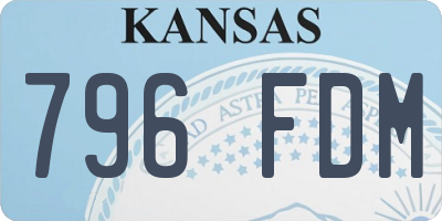 KS license plate 796FDM