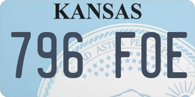 KS license plate 796FOE