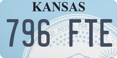 KS license plate 796FTE