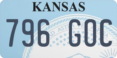 KS license plate 796GOC