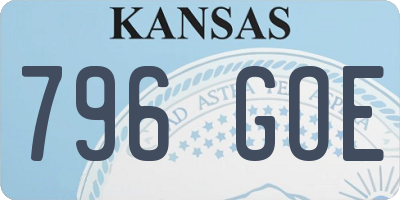 KS license plate 796GOE