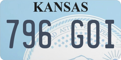 KS license plate 796GOI