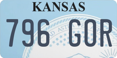 KS license plate 796GOR