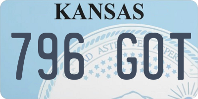 KS license plate 796GOT