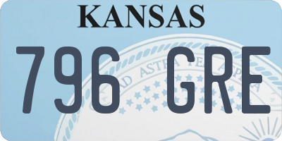 KS license plate 796GRE