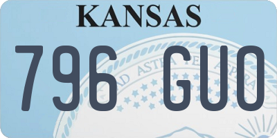 KS license plate 796GUO