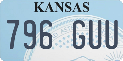 KS license plate 796GUU