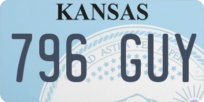 KS license plate 796GUY