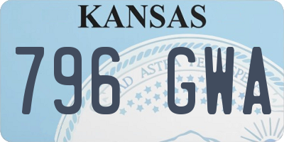 KS license plate 796GWA