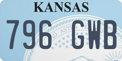 KS license plate 796GWB