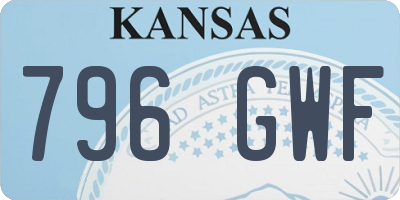 KS license plate 796GWF