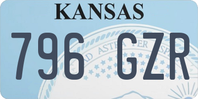 KS license plate 796GZR