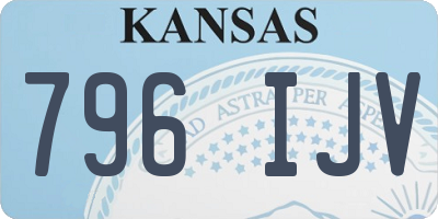 KS license plate 796IJV