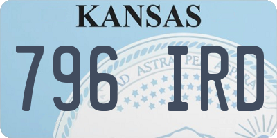 KS license plate 796IRD
