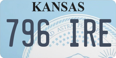 KS license plate 796IRE