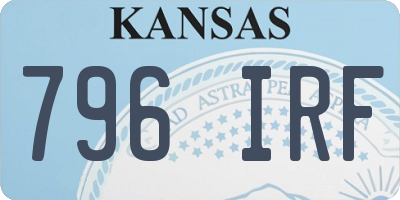 KS license plate 796IRF