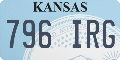 KS license plate 796IRG