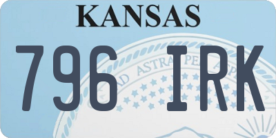 KS license plate 796IRK