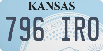 KS license plate 796IRO
