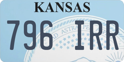 KS license plate 796IRR