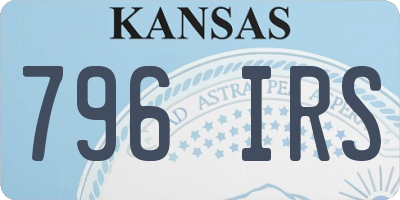 KS license plate 796IRS