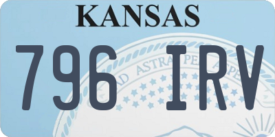 KS license plate 796IRV