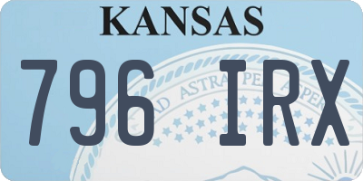KS license plate 796IRX