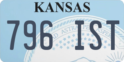 KS license plate 796IST
