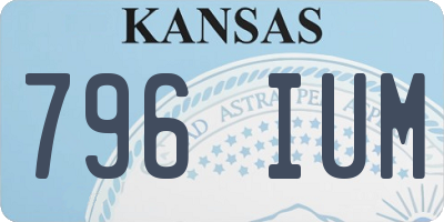 KS license plate 796IUM
