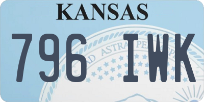 KS license plate 796IWK
