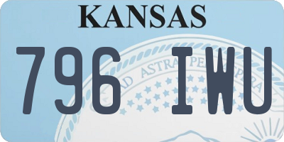 KS license plate 796IWU