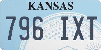 KS license plate 796IXT