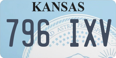 KS license plate 796IXV