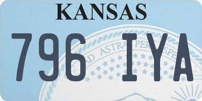 KS license plate 796IYA