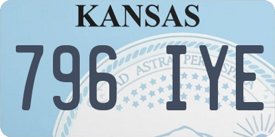 KS license plate 796IYE