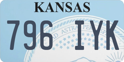 KS license plate 796IYK
