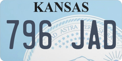KS license plate 796JAD