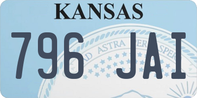 KS license plate 796JAI